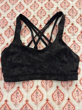 Lululemon Black Strappy Sports Bra snakeskin print